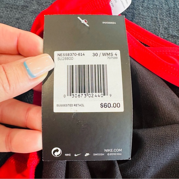 Nike Red One Piece Racerback Competitive Swimsuit size 4 (or size 30) NWT - Picture 8 of 12